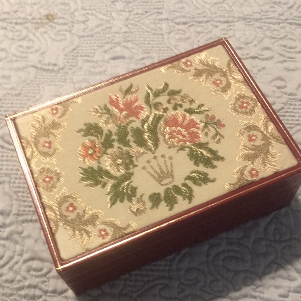 Rolex vintage Floral Embroidered Jewelry Box